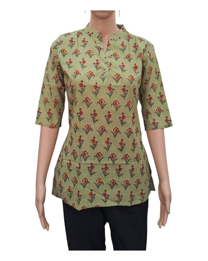 Buy Printed Cotton Tunic in light – Tvahra