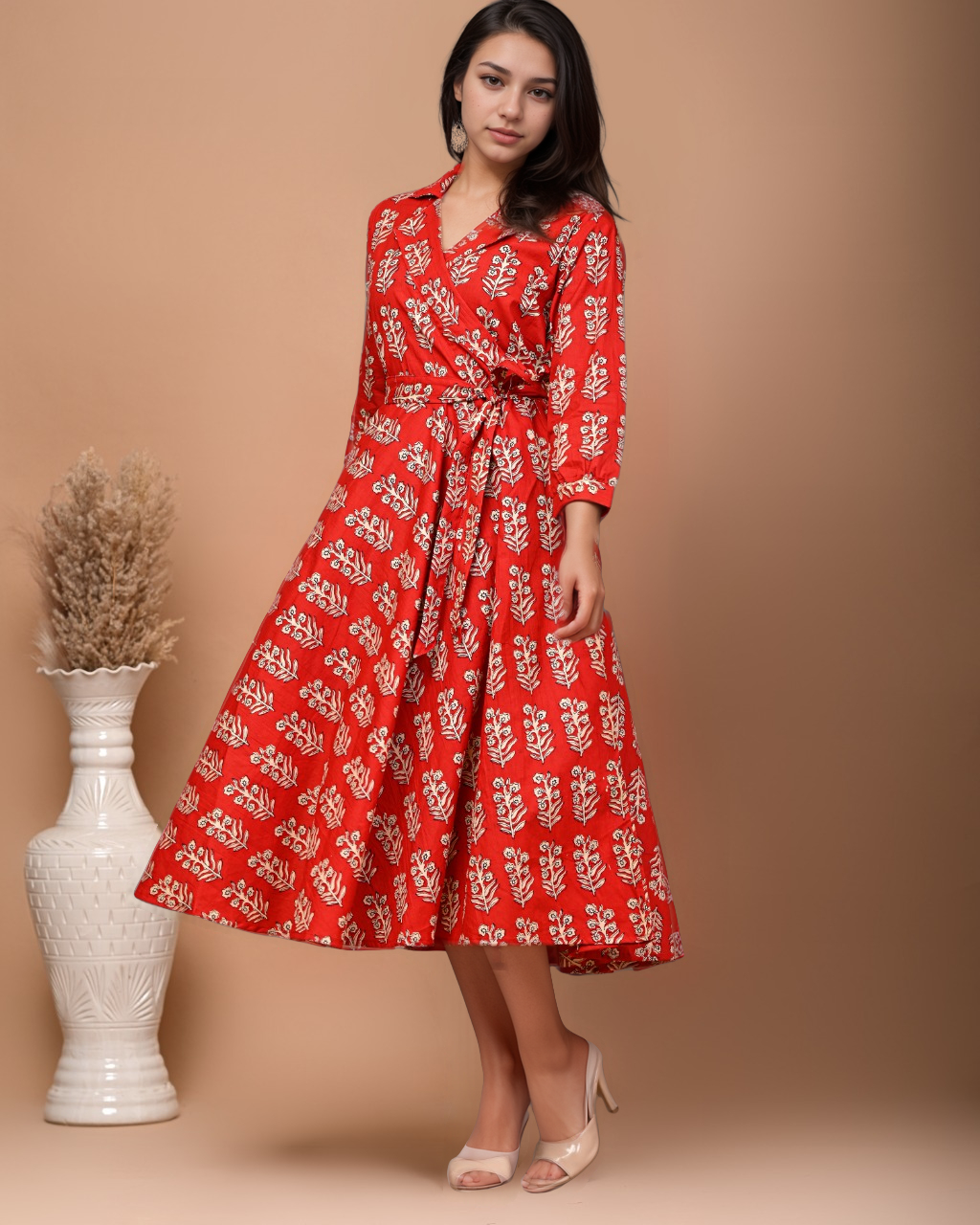 Bagru Print Cotton One Piece Dress