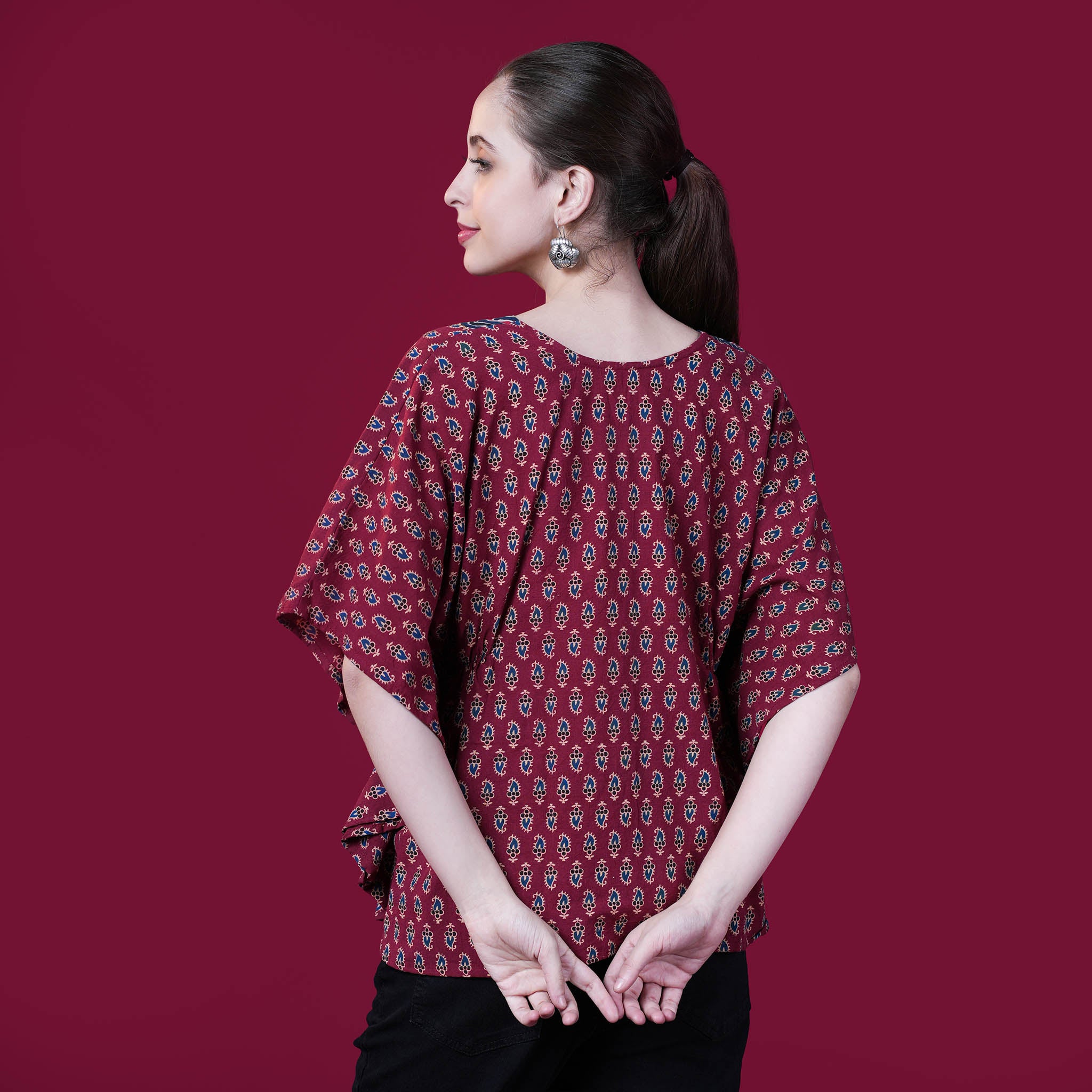 Free Style Loose Fit Crop Top With Panel