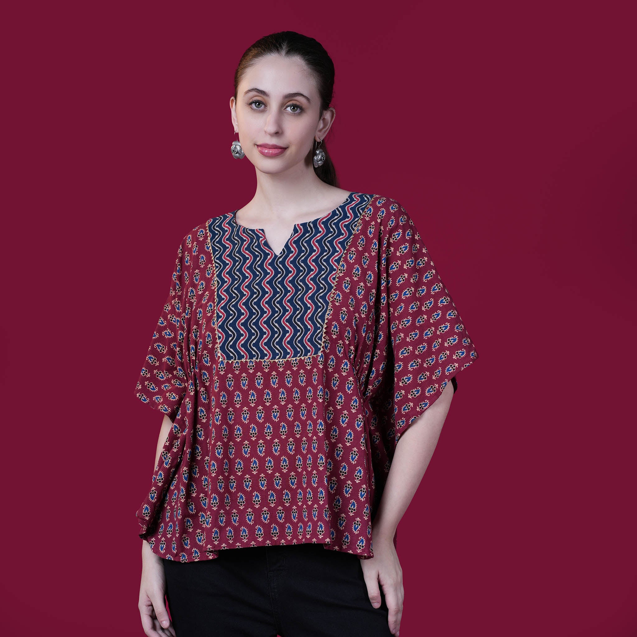 Free Style Loose Fit Crop Top With Panel