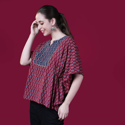 Free Style Loose Fit Crop Top With Panel