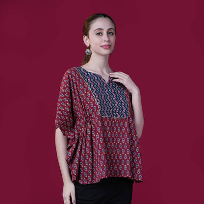 Free Style Loose Fit Crop Top With Panel