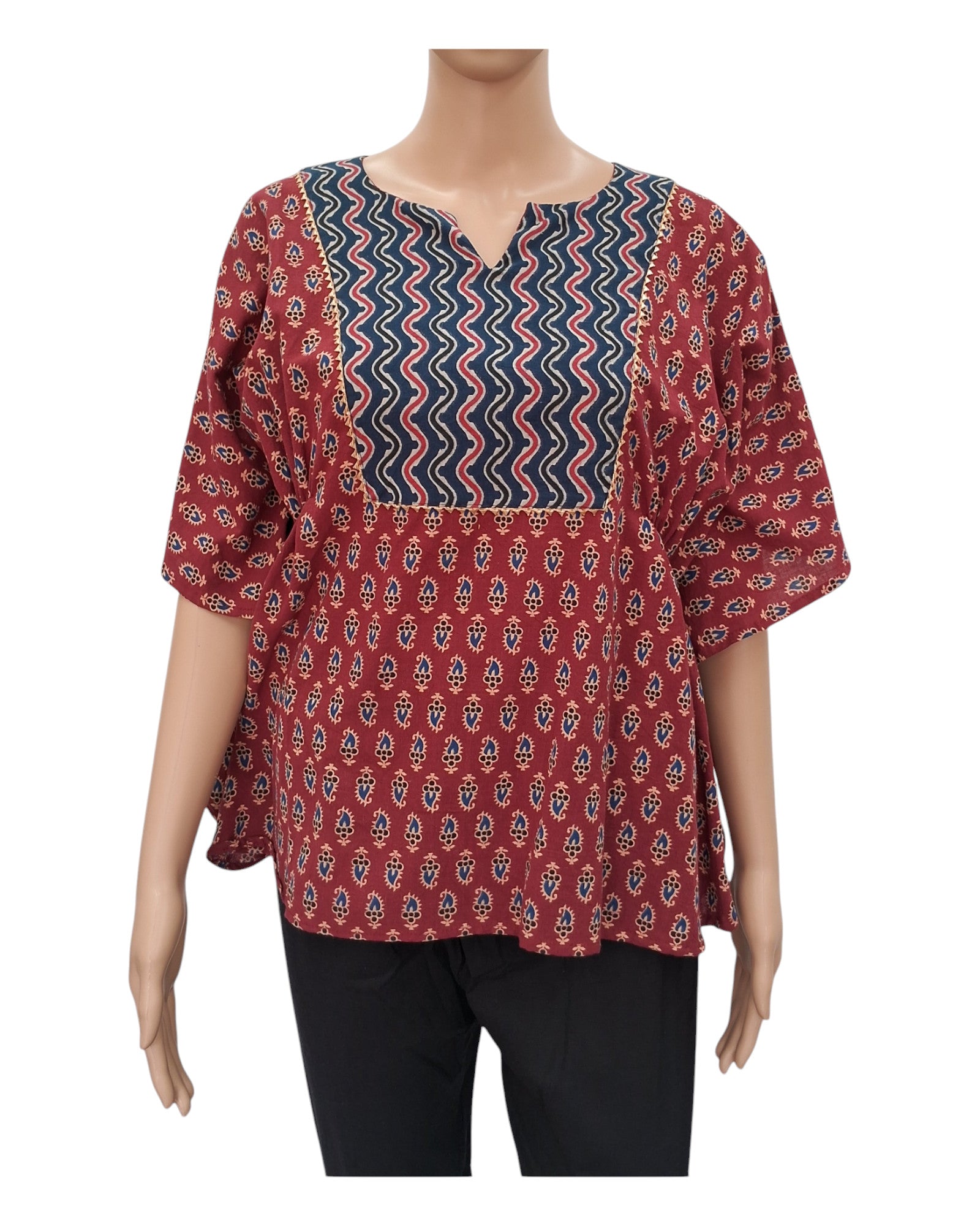 Free Style Loose Fit Crop Top With Panel