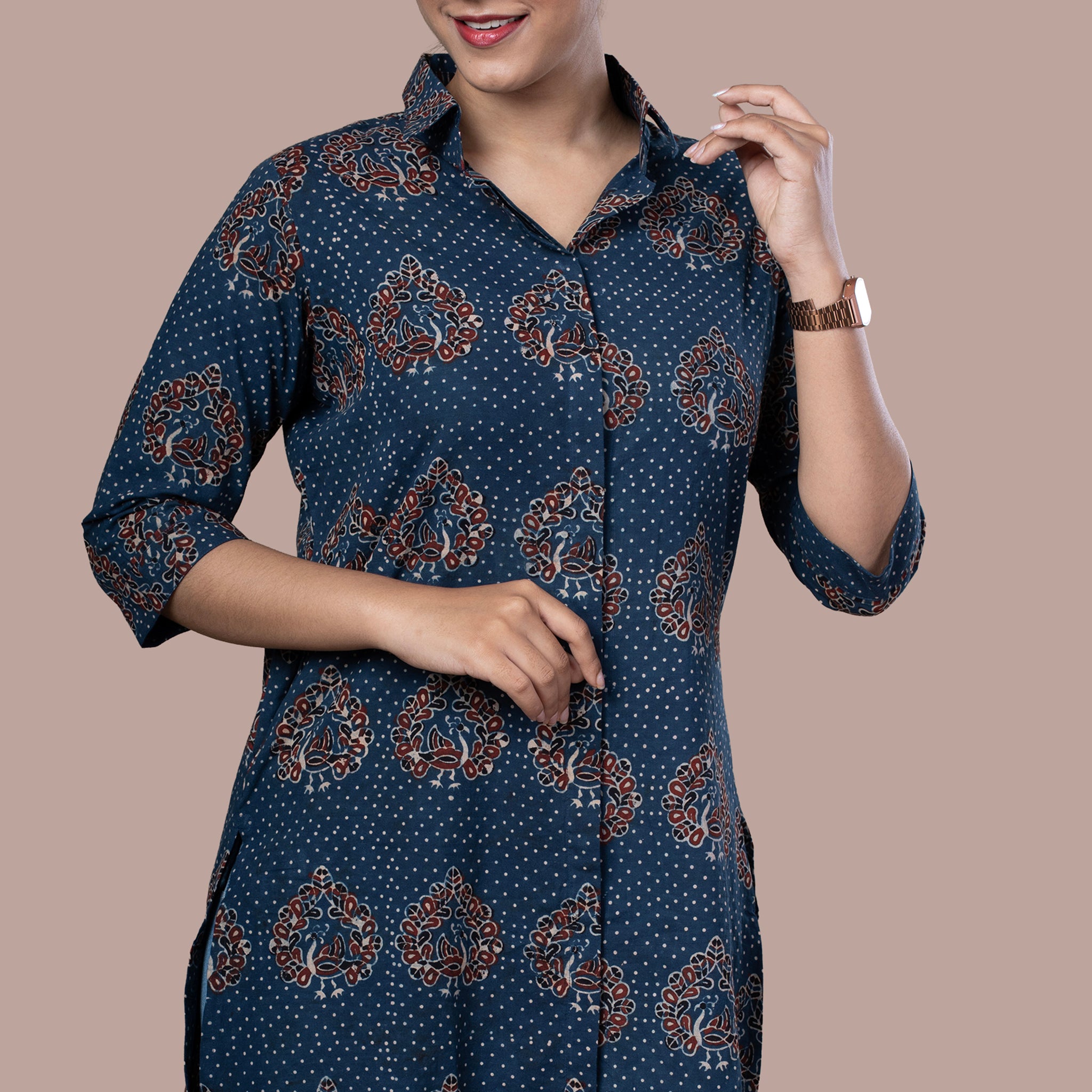 Ajrakh Print Cotton Shirt