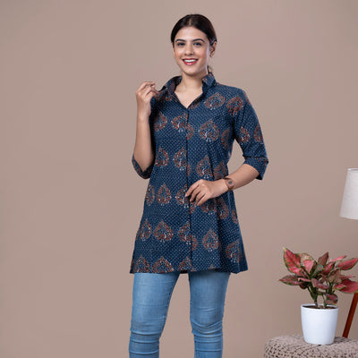 Ajrakh Print Cotton Shirt