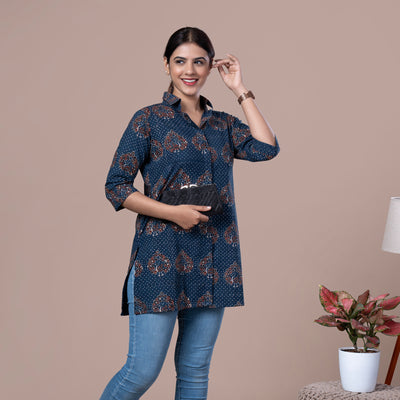 Ajrakh Print Cotton Shirt