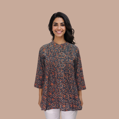 Floral Printed A-Line Cotton Tunic