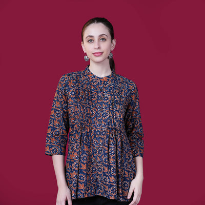 Floral Printed A-Line Cotton Tunic