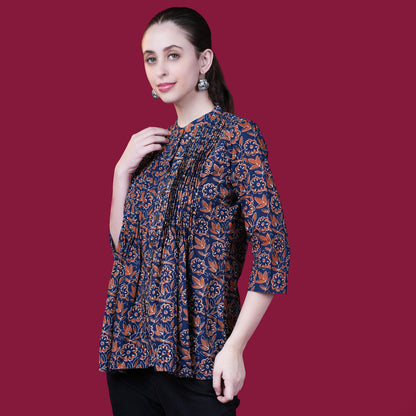 Floral Printed A-Line Cotton Tunic