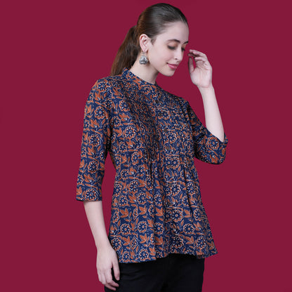 Floral Printed A-Line Cotton Tunic