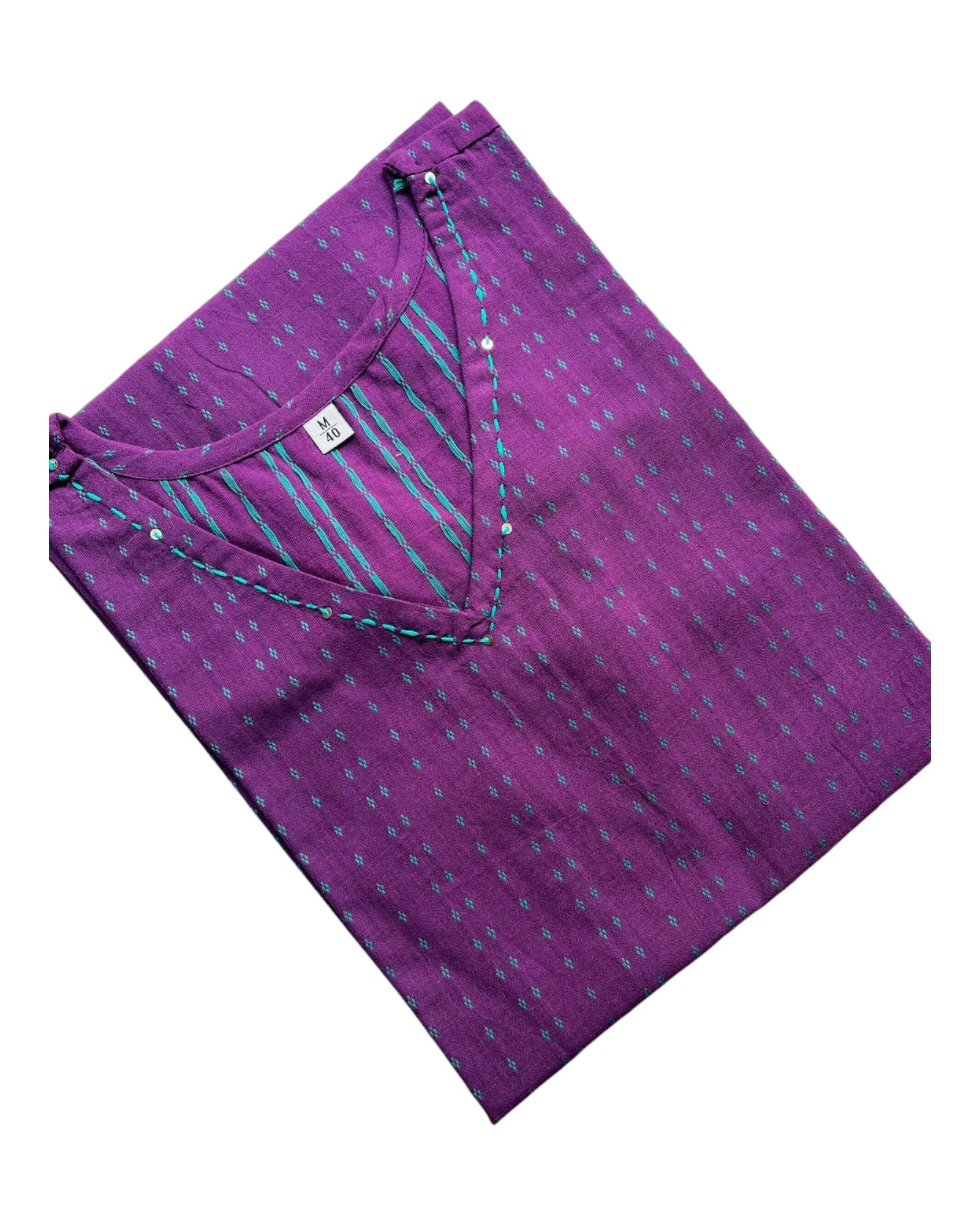 Buy Handloom Cotton Short Kurta in violet – Tvahra