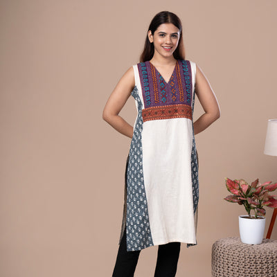 Kantha Work Cotton Fusion Kurta