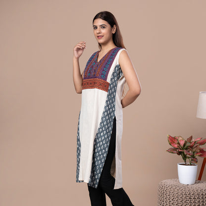 Kantha Work Cotton Fusion Kurta
