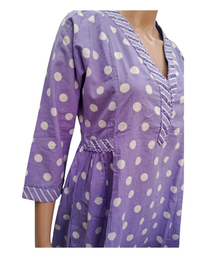 Buy Polka Dot V Neck Cotton Kurta Pant Dupatta Set – Tvahra