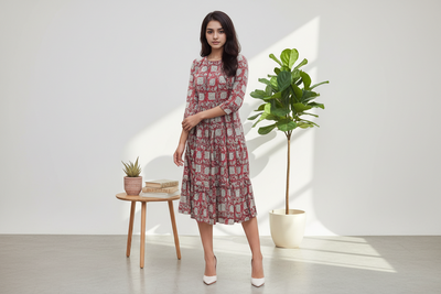 Bagru Print Cotton One Piece Dress