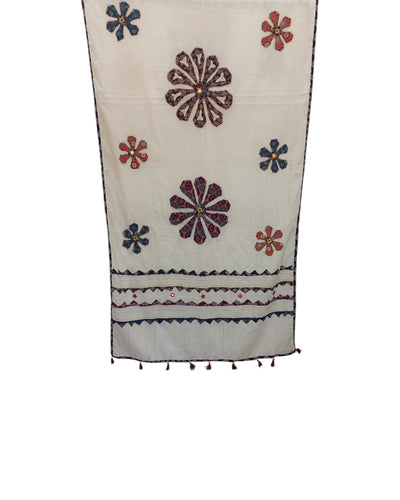 Buy Ajrakh Applique Work Cotton Dupatta – Tvahra