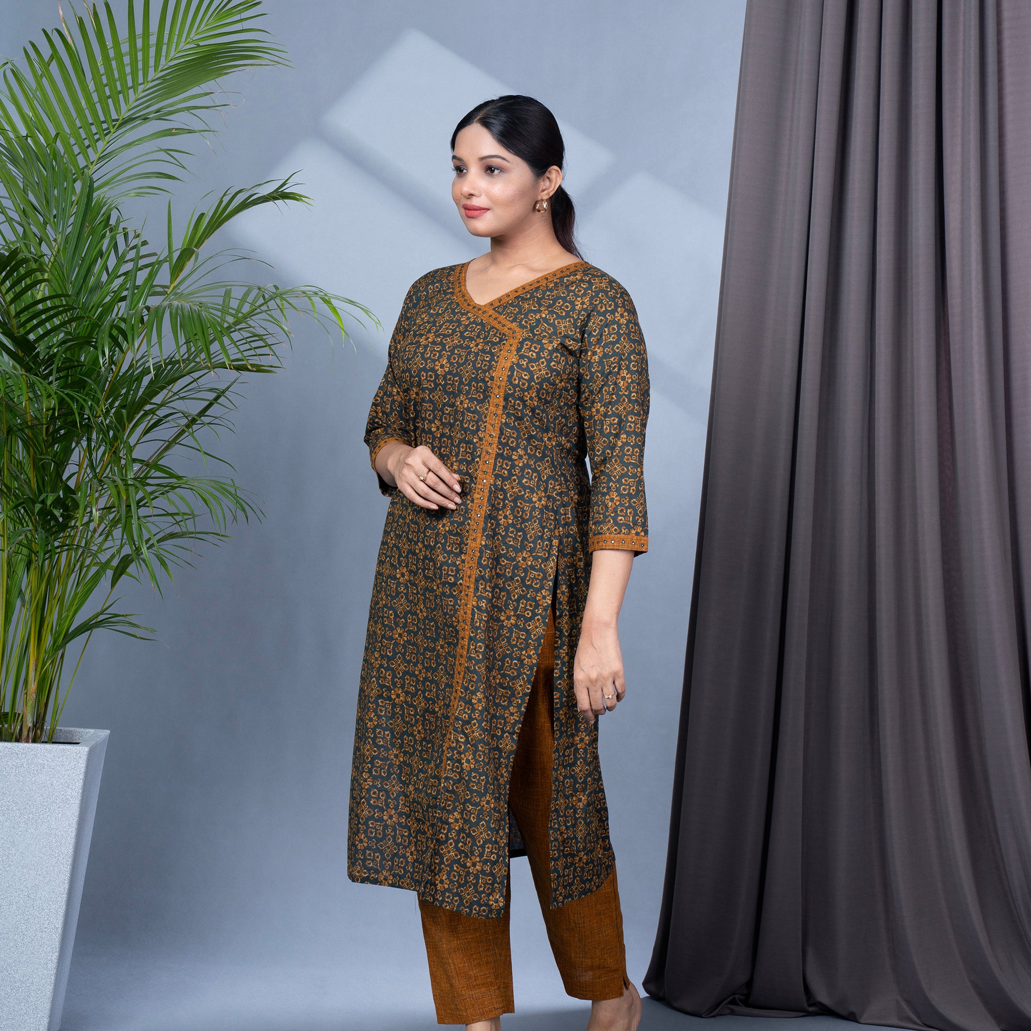 Patola Print Cotton Kurta Pant Dupatta Set