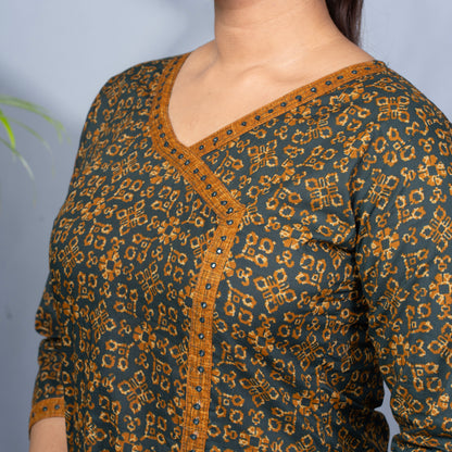 Patola Print Cotton Kurta Pant Dupatta Set
