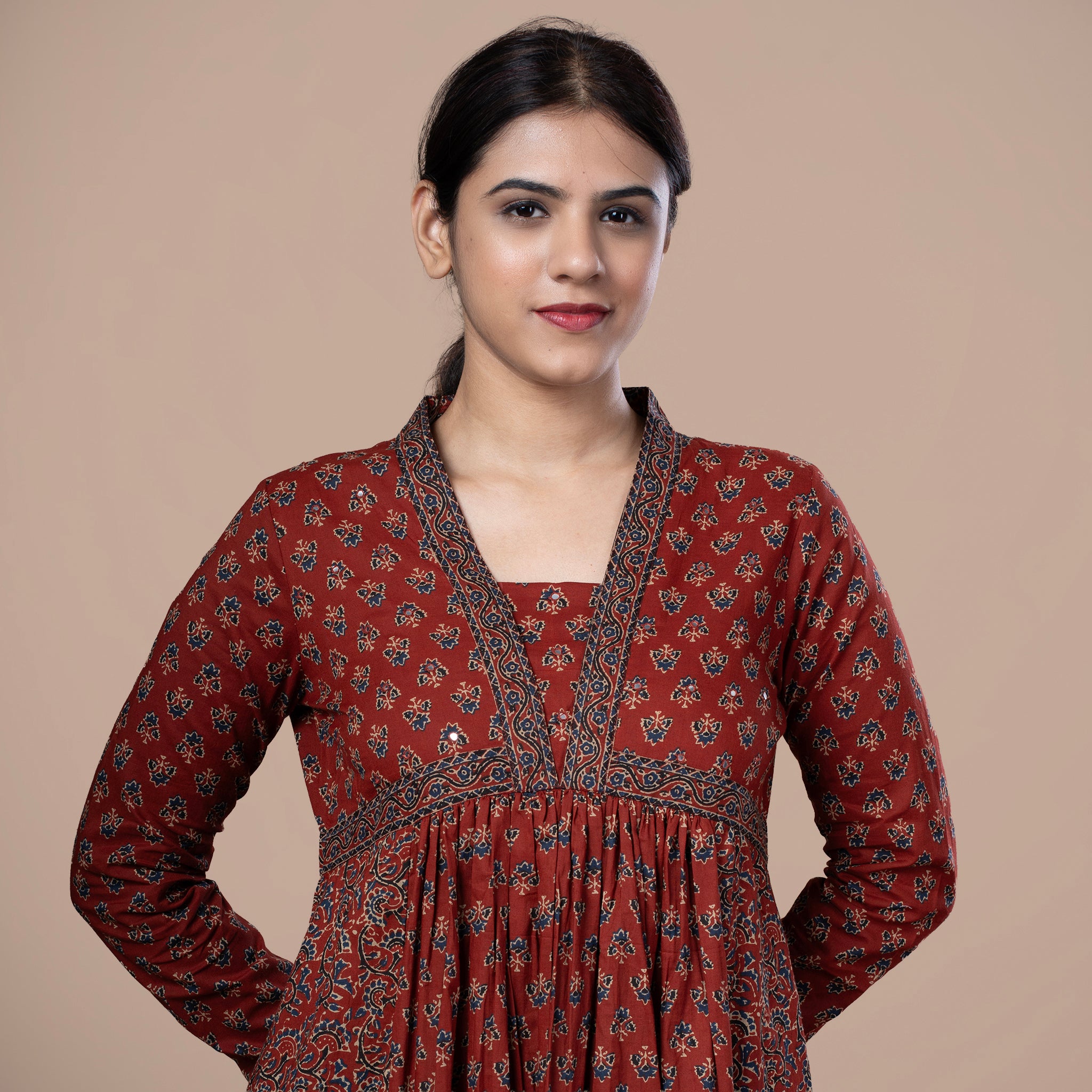 Jaipur Print Cotton Long One Piece Dress