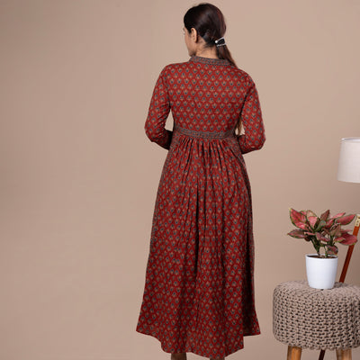 Jaipur Print Cotton Long One Piece Dress
