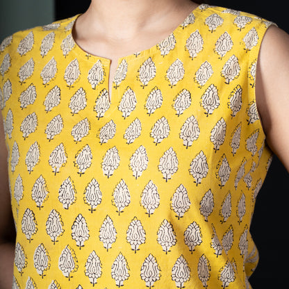 Sleeveless Hand Block Printed Tunic