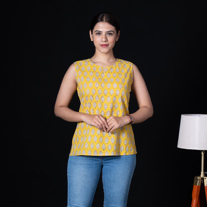 Sleeveless Hand Block Printed Tunic