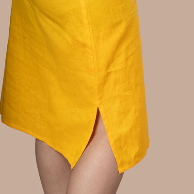 Sleeveless Dress With Jamdhani Cotton Shrug