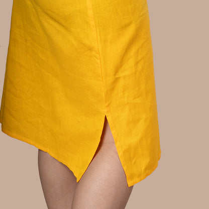 Sleeveless Dress With Jamdhani Cotton Shrug