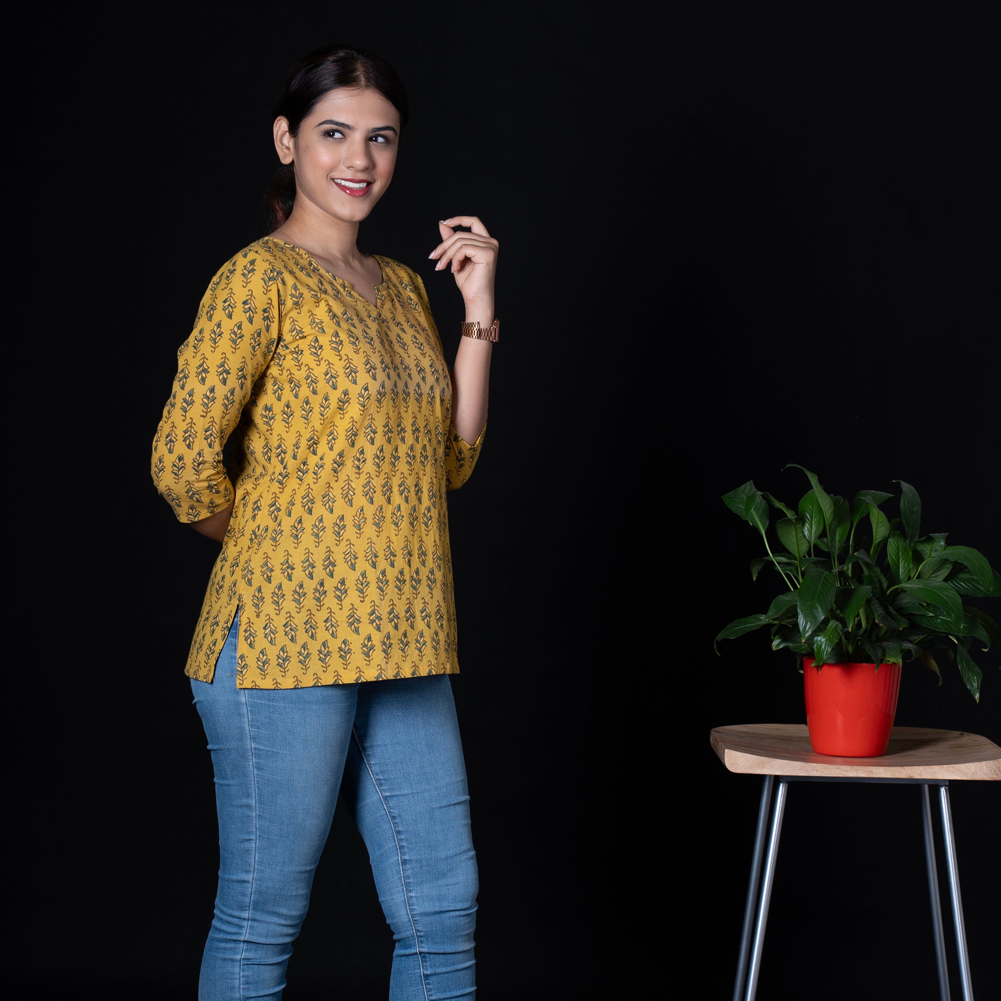 Ajrakh Cotton Short Kurta