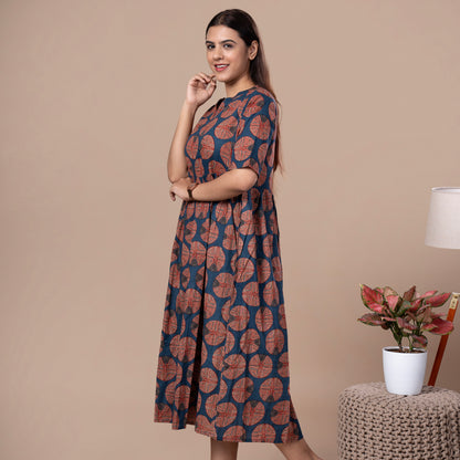 Ajrakh Print Cotton One Piece Midi Dress
