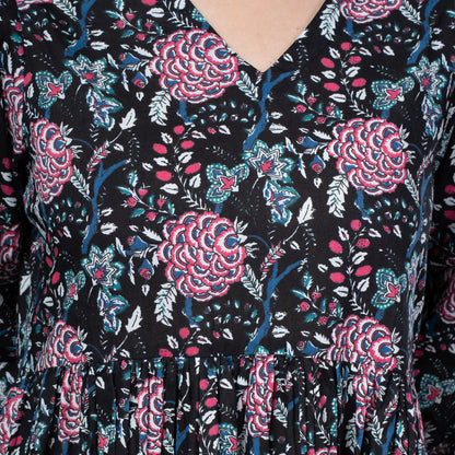 Floral Cotton One Piece Dress