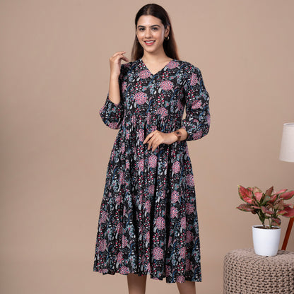Floral Cotton One Piece Dress