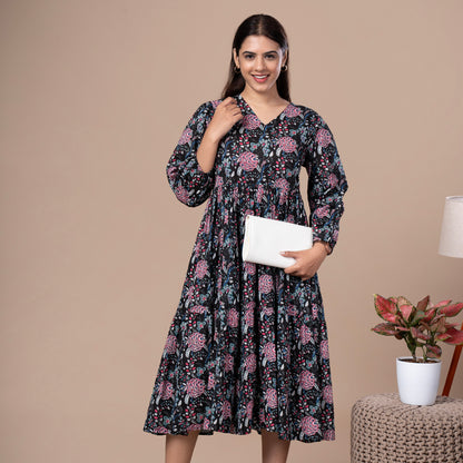 Floral Cotton One Piece Dress