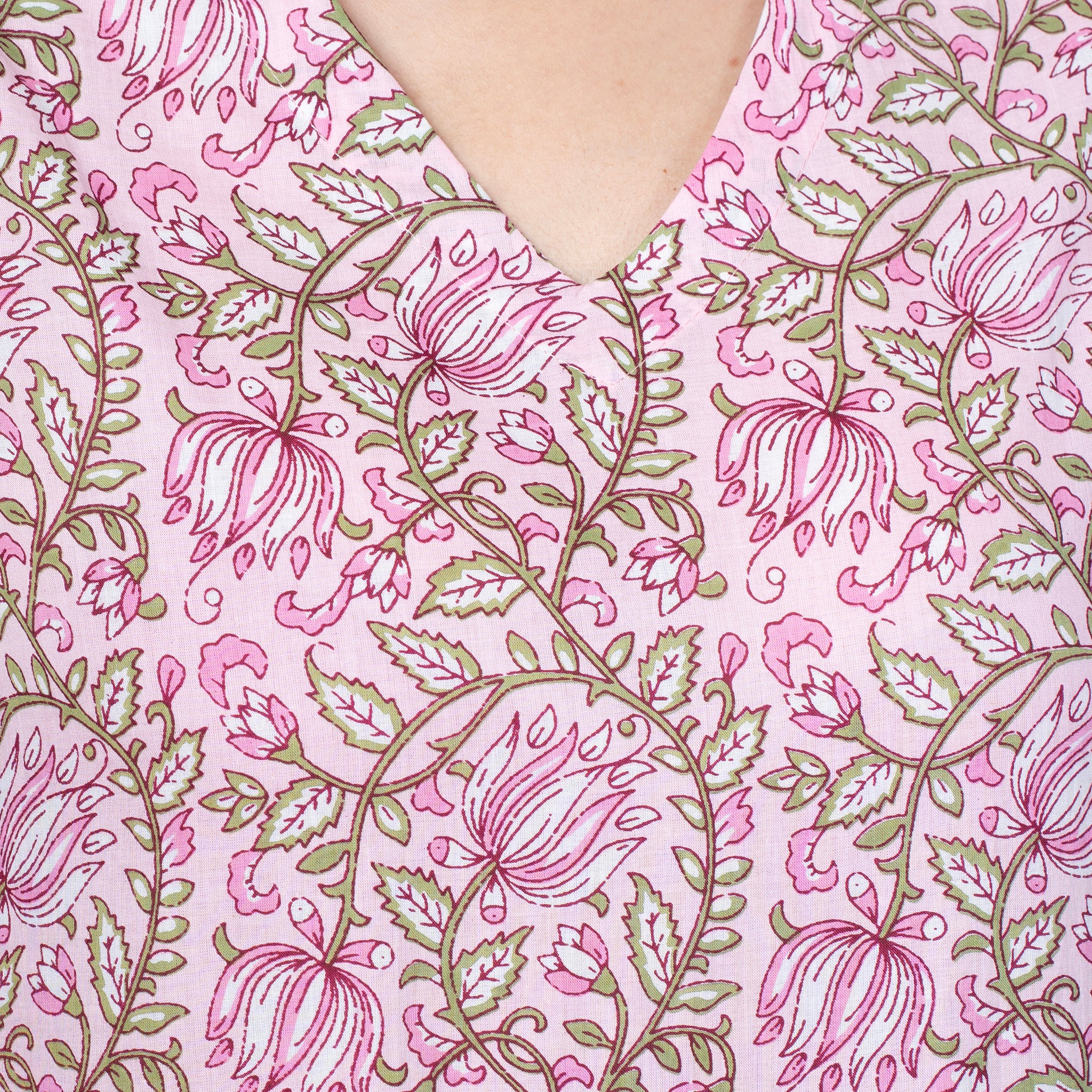 Floral Cotton One Piece Dress