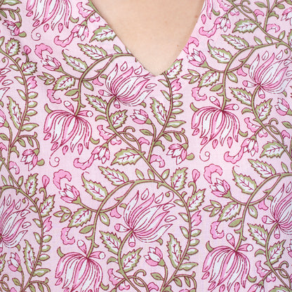 Floral Cotton One Piece Dress
