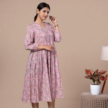 Floral Cotton One Piece Dress
