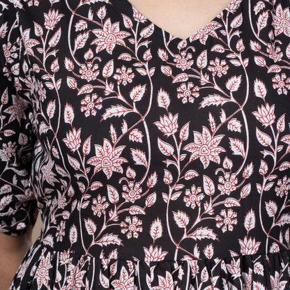 Bagru Print Cotton One Piece Dress