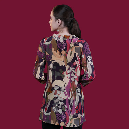 Digital Natural Crepe Silk Tunic