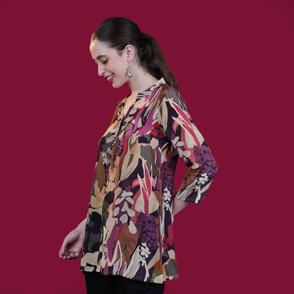 Digital Natural Crepe Silk Tunic