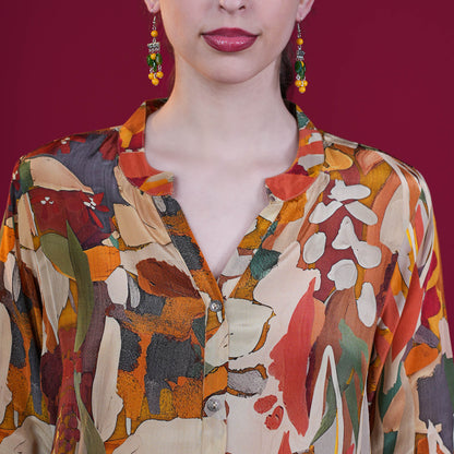 Digital Natural Crepe Silk Tunic