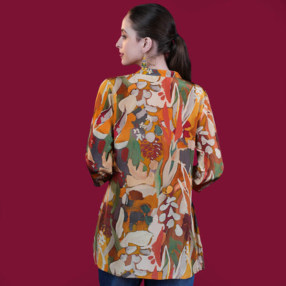 Digital Natural Crepe Silk Tunic