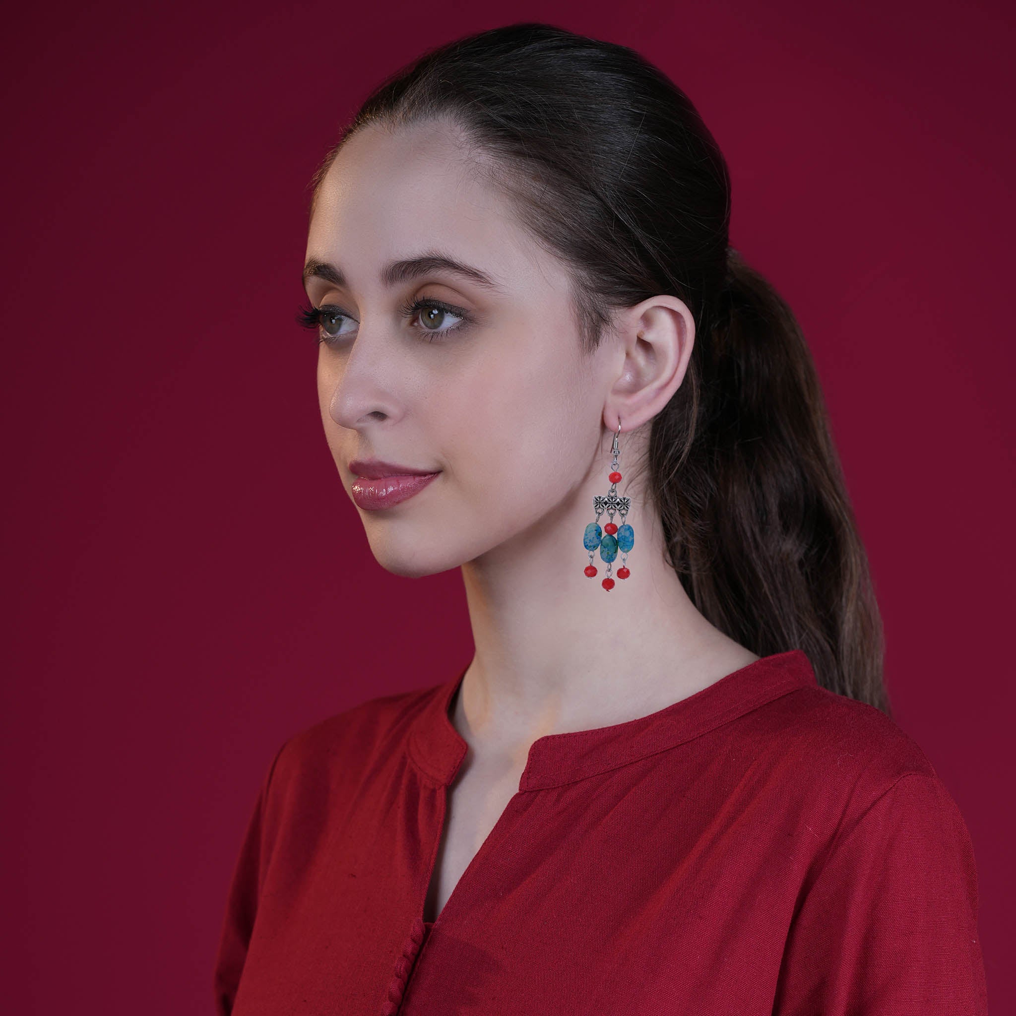 Bohemian Glass Bead Dangler Earring