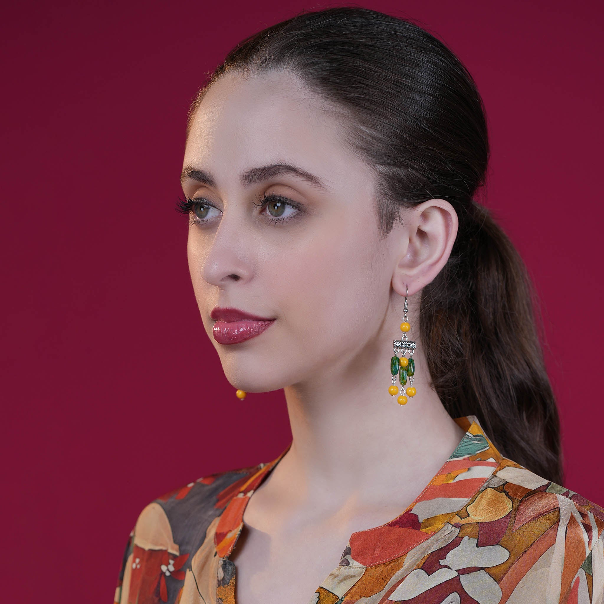 Bohemian Glass Bead Dangler Earring