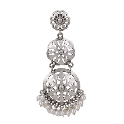 Ethnic Silver Look Alike Dangler Earring