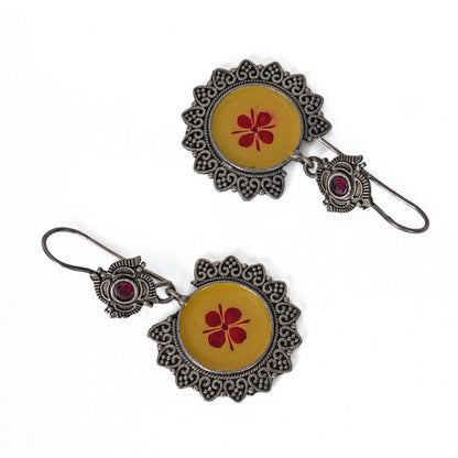 Meenakari Silver Look Alike Dangler Earring