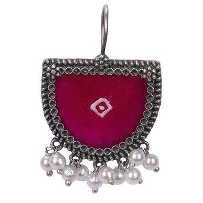 Meenakari Silver Look Alike Dangler Earring