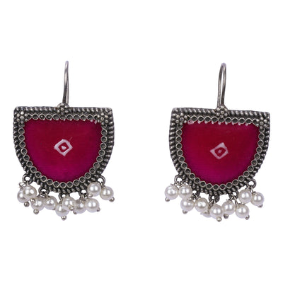 Meenakari Silver Look Alike Dangler Earring