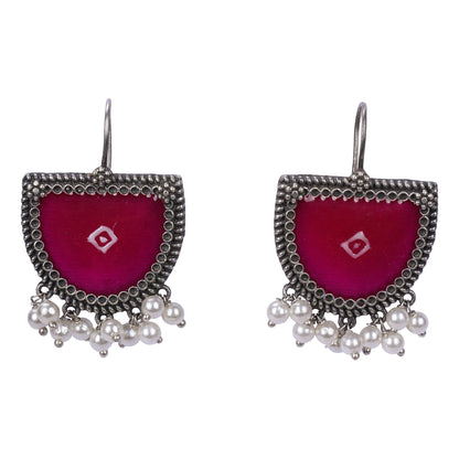 Meenakari Silver Look Alike Dangler Earring