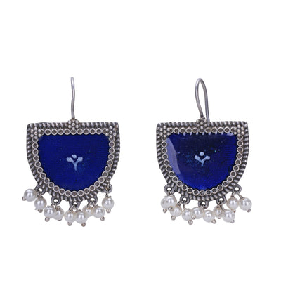 Meenakari Silver Look Alike Dangler Earring