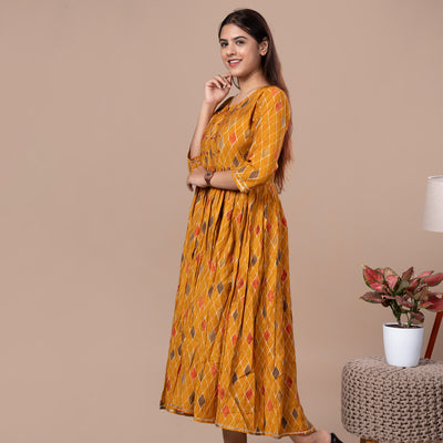 Chanderi Silk One Piece Dress With Dupatta